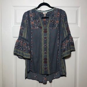 Blue floral Blouse